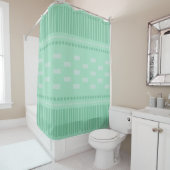 Boho skandinavische Lines Dots Mint Green Duschvorhang (Beispiel)