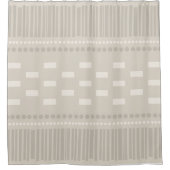 Boho skandinavische Lines Dots Taupe Duschvorhang (Vorderseite)