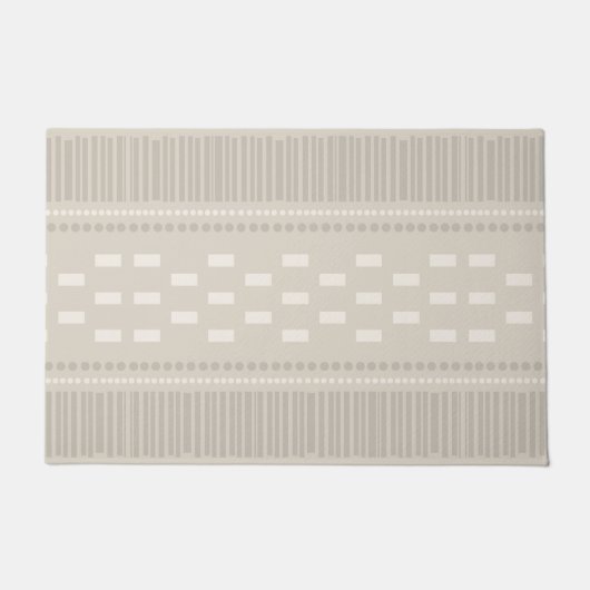Boho skandinavische Lines Dots Taupe Fußmatte (Vorderseite)