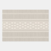 Boho skandinavische Lines Dots Taupe Geschenkpapier Set (Vorderseite)
