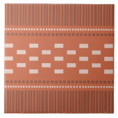 Boho skandinavische Linien Dots Rust Fliese (Vorderseite)