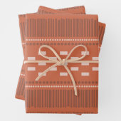 Boho skandinavische Linien Dots Rust Geschenkpapier Set (Beispiel)