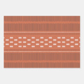 Boho skandinavische Linien Dots Rust Geschenkpapier Set (Vorderseite)