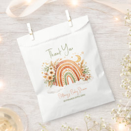 Boho skandinavische Regenbogen-Baby-Einladung Dank Geschenktütchen