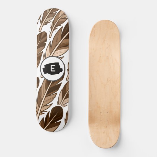 Boho Skateboard - Custom Monogram with Brown (Vorderseite)
