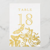 Boho Sketched Butterfets Gold Tischnummern (Vorderseite)