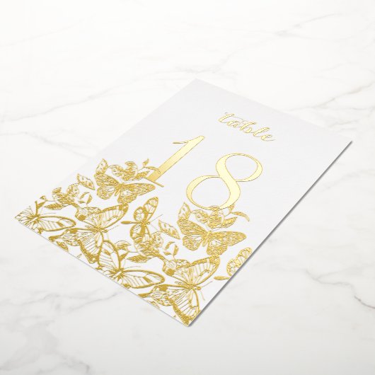 Boho Sketched Butterfets Gold Tischnummern (Gedreht)