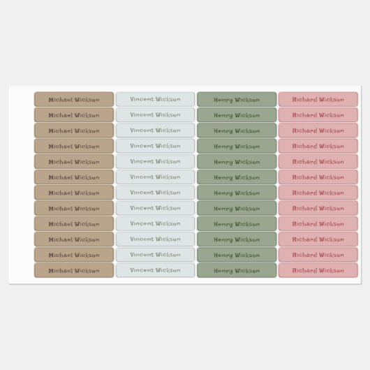 Boho Skinny Adhey wasserdicht Etiketten (Blatt)