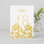 Boho Skizzierte Schmetterlinge Gold Tischnummern (Stehend vorne)