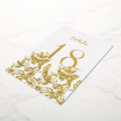 Boho Skizzierte Schmetterlinge Gold Tischnummern (Gedreht)