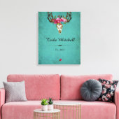 Boho Skull Blume Name Wall Leinwand (Insitu (Wohnzimmer))