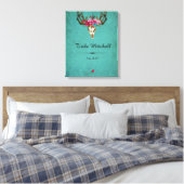 Boho Skull Blume Name Wall Leinwand (Insitu (Schlafzimmer))