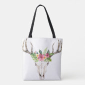 Boho Skull Bouquet Tote Bag Tasche (Rückseite)