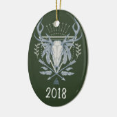 Boho Skull Keepake Jahr Keramik Ornament (Links)