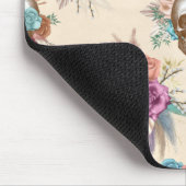 Boho Skull mit Blume Mousepad (Ecke)
