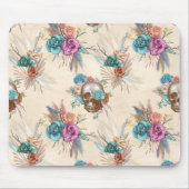 Boho Skull mit Blume Mousepad (Vorne)