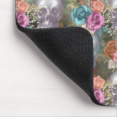 Boho Skull mit Blume Mousepad (Ecke)