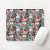Boho Skull mit Blume Mousepad (Mit Mouse)