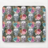 Boho Skull mit Blume Mousepad (Vorne)