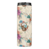 Boho Skull mit Blume Thermosbecher (Rückseite)