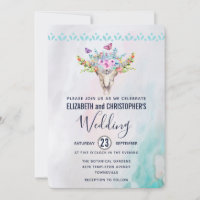 Boho Skull mit einer blutigen Bouquet-Hochzeit