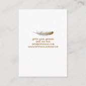 Boho Skull mit Feathers Earring Card Visitenkarte (Rückseite)