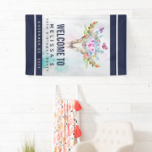 Boho Skull mit Schmetterlingen und Blume Geburtsta Banner (Insitu)