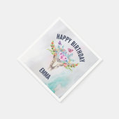 Boho Skull mit Schmetterlingen und Blume Geburtsta Serviette (Ecke)