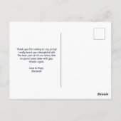 Boho Skull mit Schmetterlingen und Blume Vielen Da Postkarte (Rückseite)