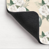 Boho Skull mit White Roses Mousepad (Ecke)
