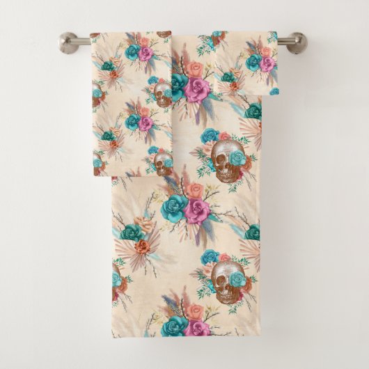 Boho Skull Serie Design 3 Badhandtuch Set (Insitu)