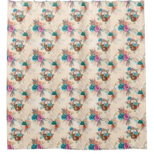 Boho Skull Serie Design 3 Duschvorhang (Vorderseite)