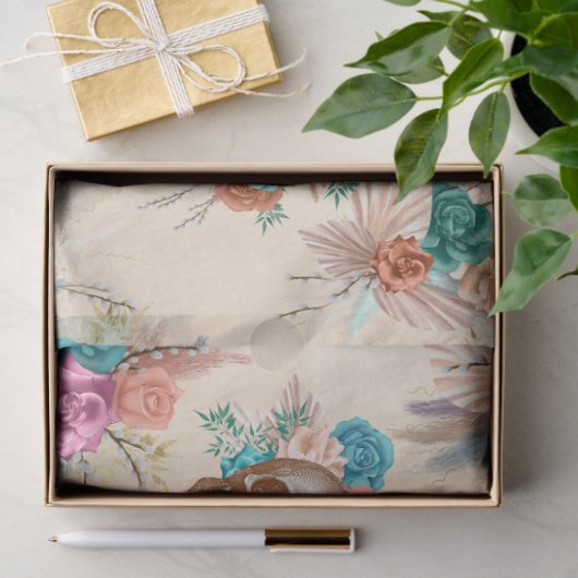 Boho Skull Serie Design 3 Seidenpapier (Geschenk)