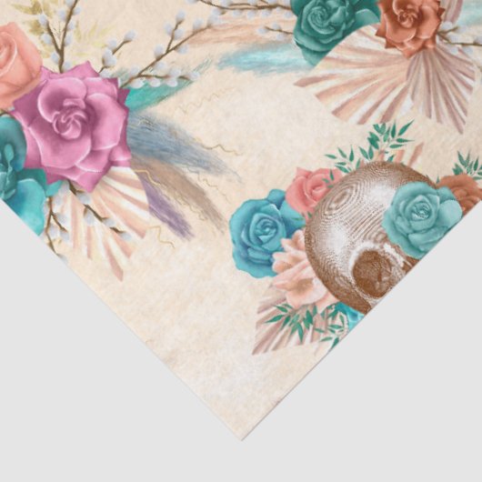 Boho Skull Serie Design 3 Seidenpapier (Ausschnitt)