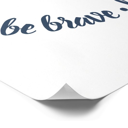 Boho Skull und Blue Peonies | Seien Sie tapfer, se Poster (Ecke)