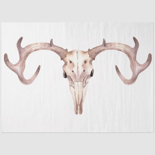 Boho Skull und Blume Serie Design 1 Seidenpapier (Vorderseite)