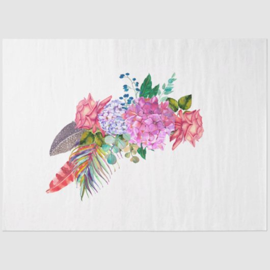 Boho Skull und Blume Serie Design 7 Seidenpapier (Vorderseite)