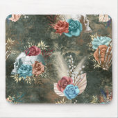 Boho Skull und Skeleton mit Blume Mousepad (Vorne)
