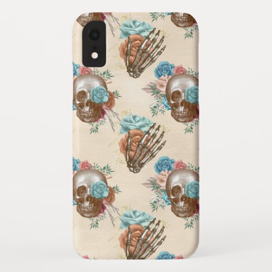 Boho Skull und Skeleton mit Rose Case-Mate iPhone Hülle (Rückseite)