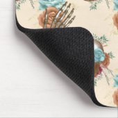 Boho Skull und Skeleton mit Rose Mousepad (Ecke)