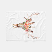 BoHo Skull Wasserfarbe Custom Fleece Blanket (Vorderseite (Horizontal))