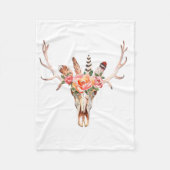 BoHo Skull Wasserfarbe Custom Fleece Blanket (Vorderseite)