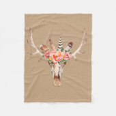 BoHo Skull Wasserfarbe Custom Fleece Blanket (Vorderseite)