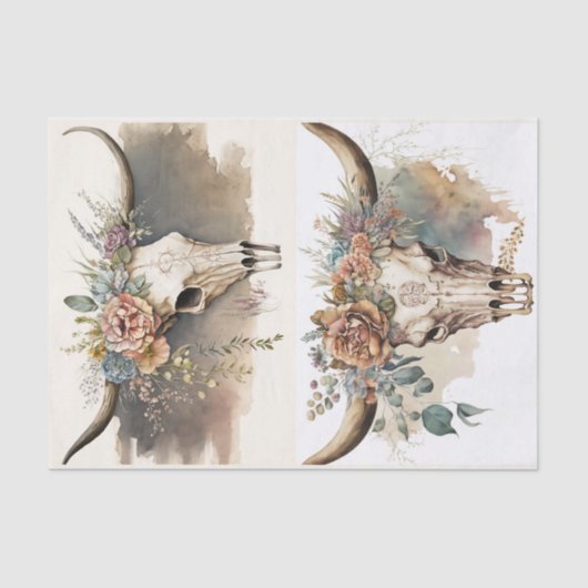 Boho Skulls Seidenpapier (Vorderseite)