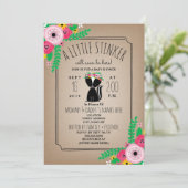Boho Skunk Floral Cardstock Inspiriert Babydusche Einladung (Stehend Vorderseite)