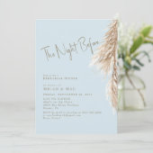 Boho Sky Blue The Night Before Pampas Einladung (Stehend Vorderseite)