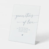 Boho Slate Blue Generations of Liebe Wedding Sockelschild (Vorderseite)