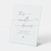 Boho Slate Blue This Candle Burns Memorial Sockelschild (Vorderseite)