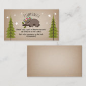 Boho Sleepy Bärenstars Diaper Raffle Begleitkarte (Vorne/Hinten)