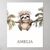Boho Sloth Jungle Animal Kinderzimmer Wall Poster (Vorne)